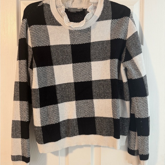 Anthropologie Sweaters - Anthropology Black and White Checkered Women's Sweater